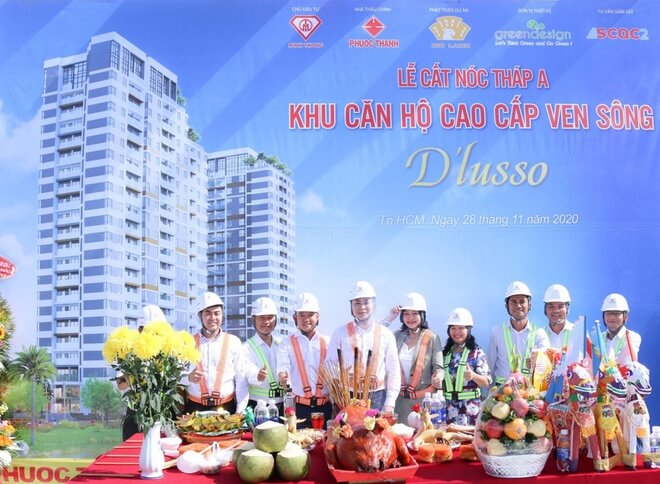 cúng cất nóc căn hộ d'lusso
